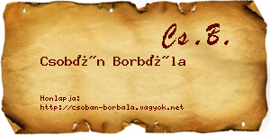 Csobán Borbála névjegykártya